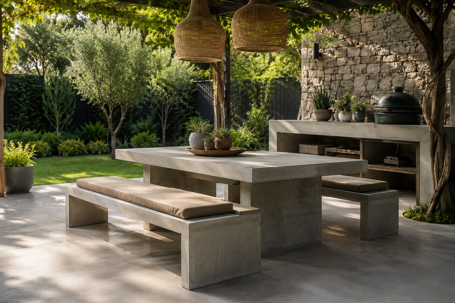 Outdoor dining table on a Cape terrace