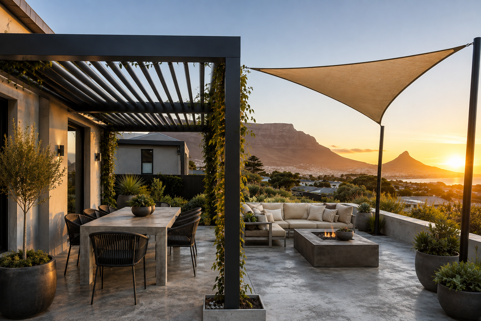 Pergola over a Cape terrace